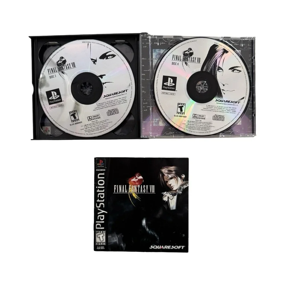 Final Fantasy VIII Sony PlayStation 1 PS1 Greatest Hits 4-Disc Set CIB Manual